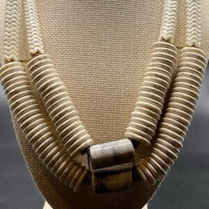 NWT Coldwater Creek Stone Disc Necklace Layered Double Strand